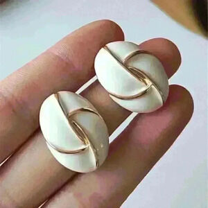 New Chic White Oval Stud Earrings